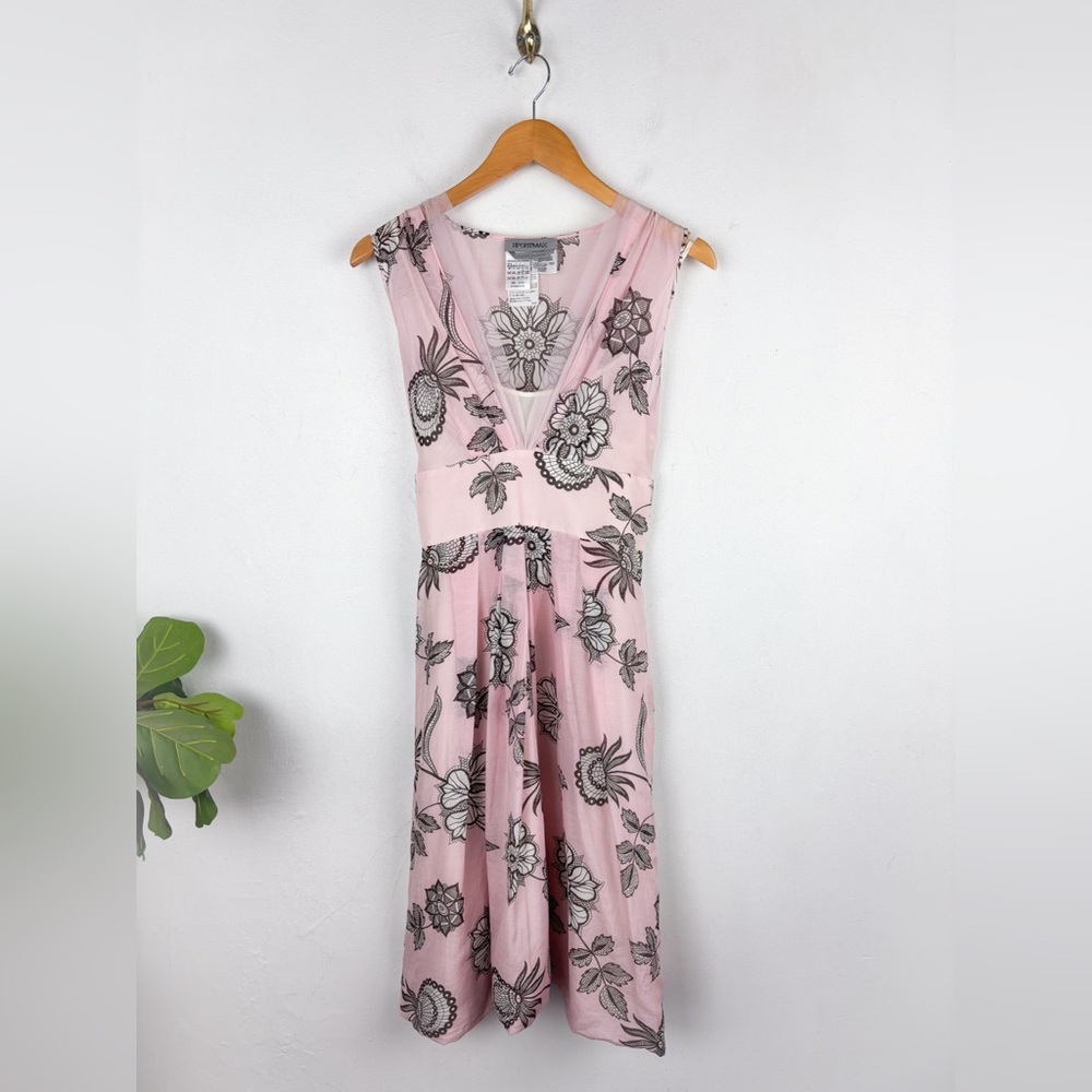 Sportmax Max Mara Vintage Y2K Silk Blend Pink Dress Sz 8